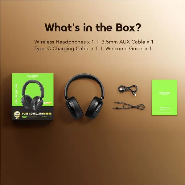 oraimo boompop n wireless headphones with hybrid anc 65 hour playtime